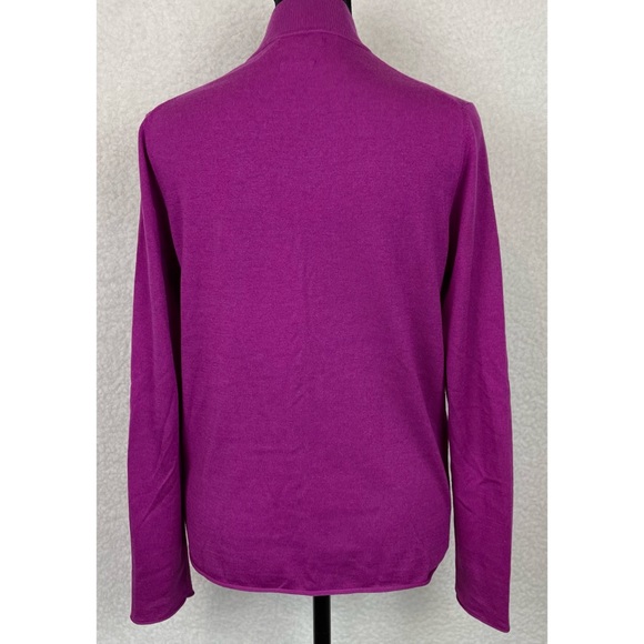 MASSIMO DUTTI • Magenta Wool-Cashmere Blend Long Sleeve Mockneck Sweater, XS - Picture 6 of 16